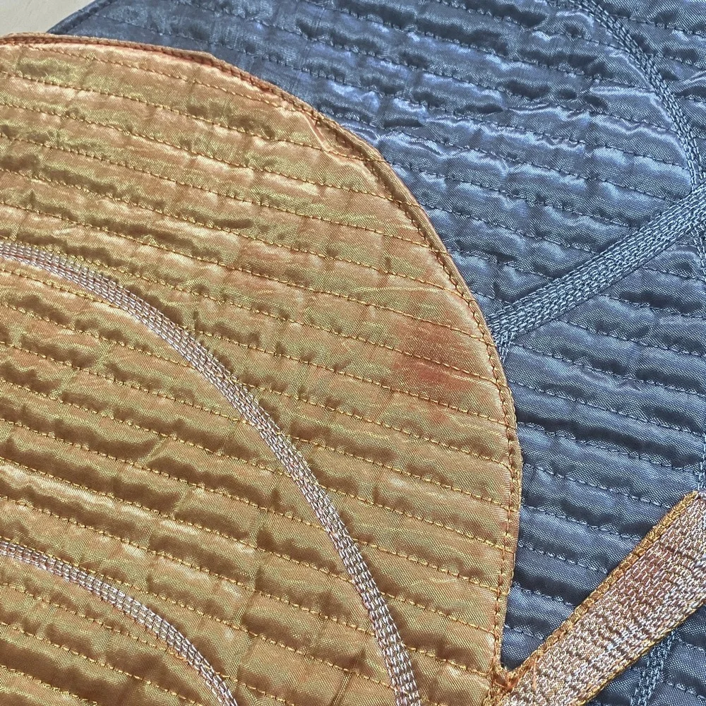 Leaf-Shaped Placemats Set‎ in Gold, Gray, Brown, and Cream